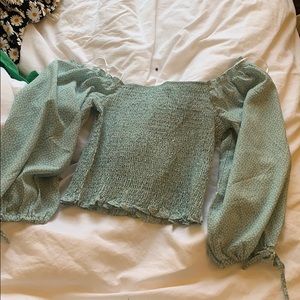 Blue off the shoulder top